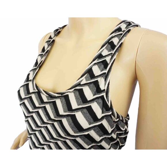 2/$15 Max Studio Twist Racerback Mini Dress Striped Sleeveless Scoop Neck Size S - Picture 6 of 8